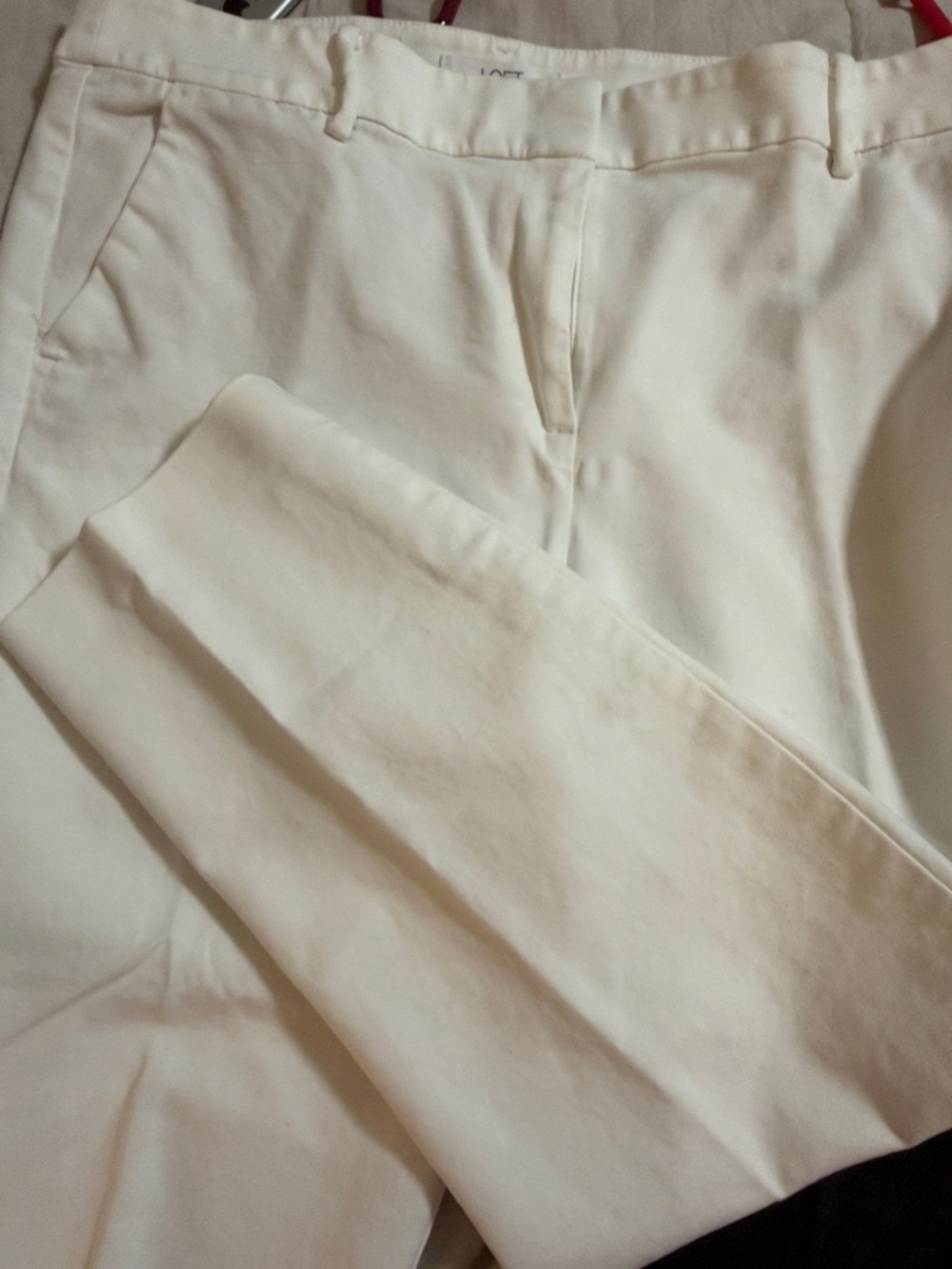 LOFT Women's Cream Ankle Crop Pants